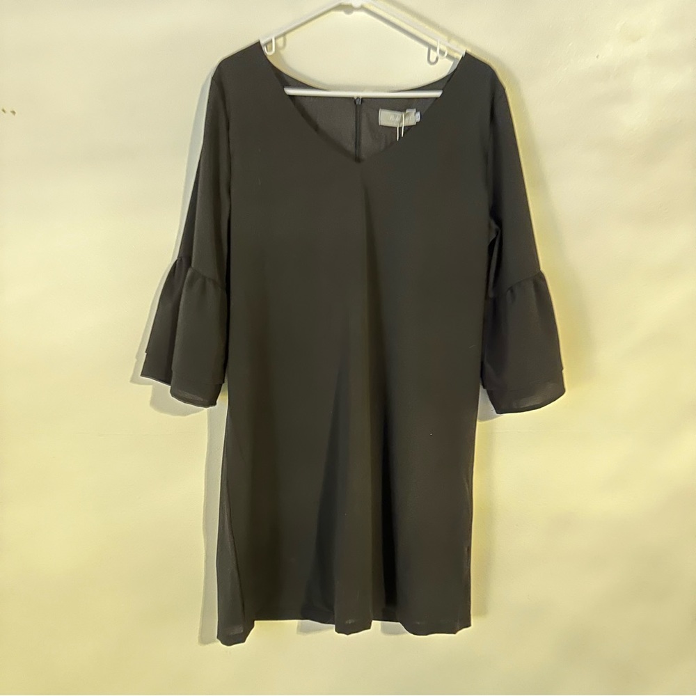 NWT Black Shift Dress Flare Sleeves